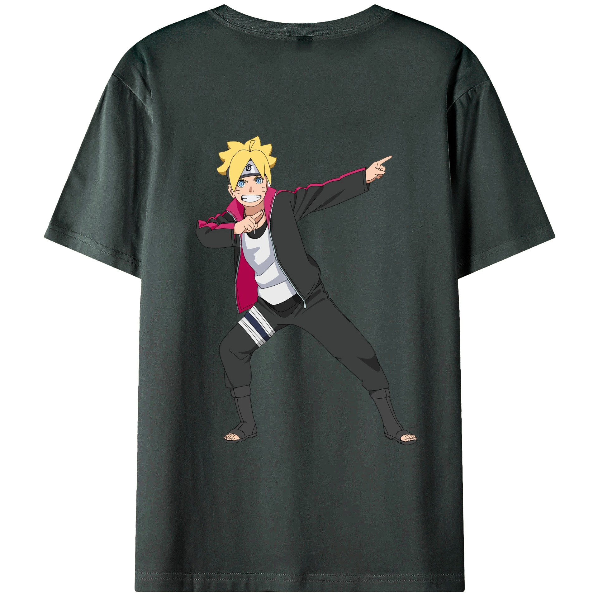 （画像用） NARUTO -ナルト- うずまき ボルト Uzumaki Boruto 綿100％ メンズ半袖Tシャツ（バックプリント） 通気性